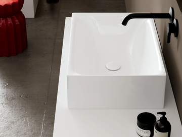 SKINNY - Rectangular countertop ceramic washbasin by Scarabeo Ceramiche - view 2